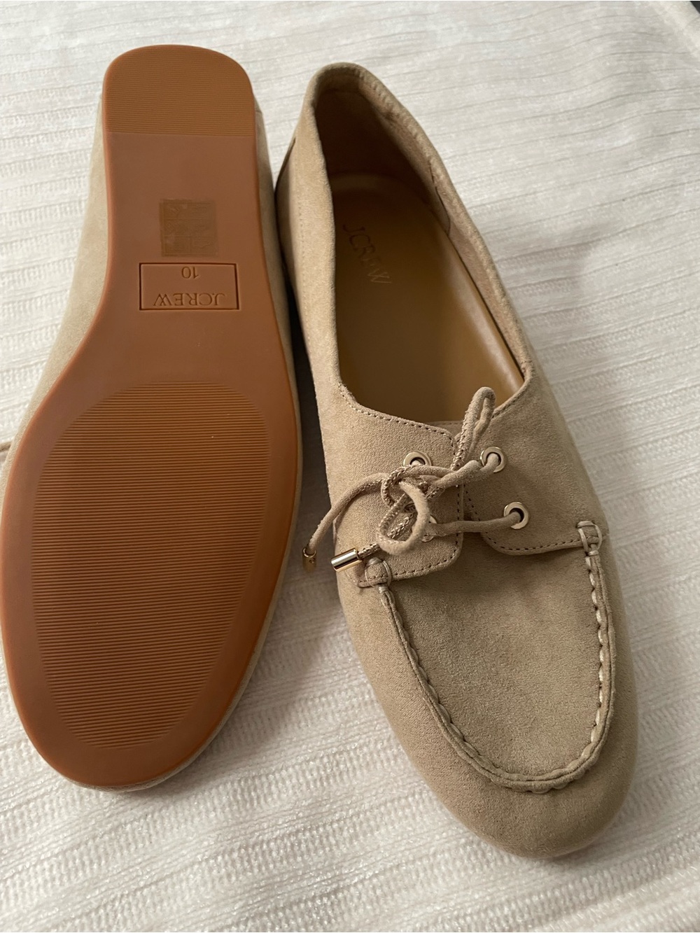 J. Crew Women's Suede Moccasins in Taupe